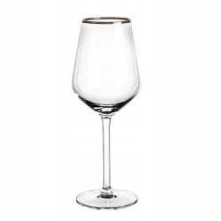Kieliszki do wina białego Rubin Gold złoty pasek 370ml