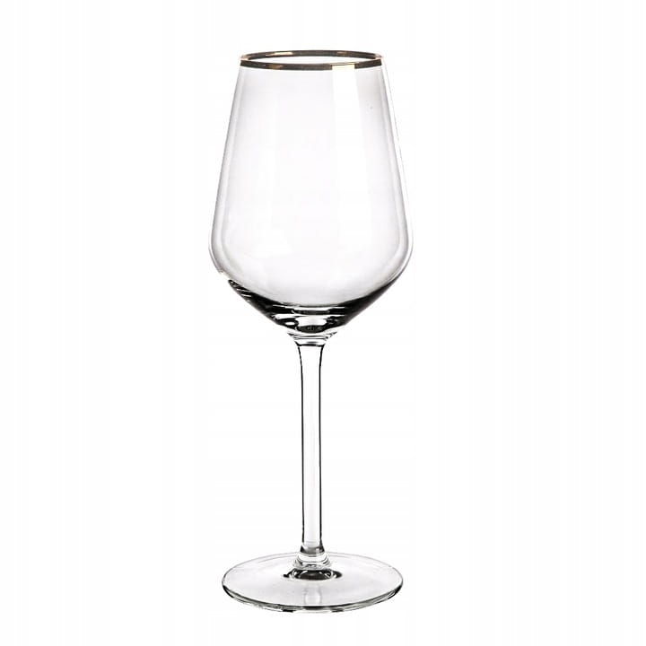 Kieliszki do wina białego Rubin Gold złoty pasek 370ml