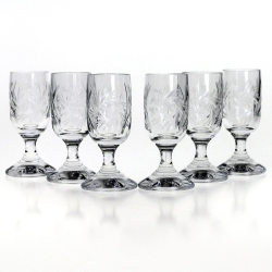 Komplet szkła użytkowego, zdobiony kieliszki + szklanki 36 el. SZLIF Młynek