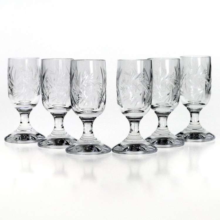 Komplet szkła użytkowego, zdobiony kieliszki + szklanki 36 el. SZLIF Młynek