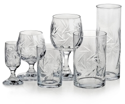 Komplet szkła użytkowego, zdobiony kieliszki + szklanki 36 el. SZLIF Młynek