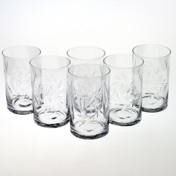 Komplet szkła użytkowego, zdobiony kieliszki + szklanki 36 el. SZLIF Młynek