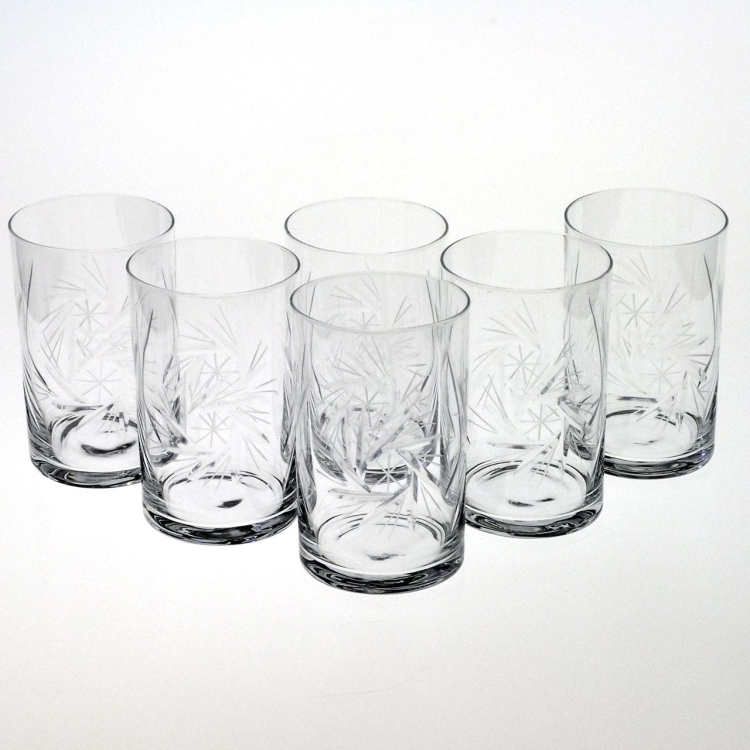 Komplet szkła użytkowego, zdobiony kieliszki + szklanki 36 el. SZLIF Młynek