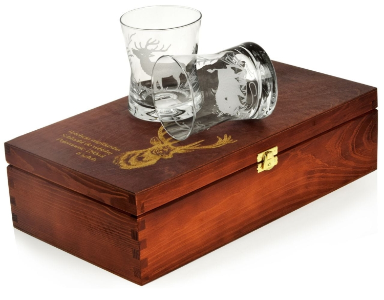 Szklanki do whisky "Myśliwskie" 290ml w skrzynce (4)