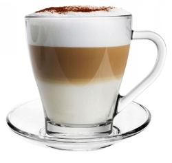 Szklanki kubki z uchem do kawy latte herbaty 220ml + spodki