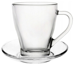 Szklanki kubki z uchem do kawy latte herbaty 220ml + spodki