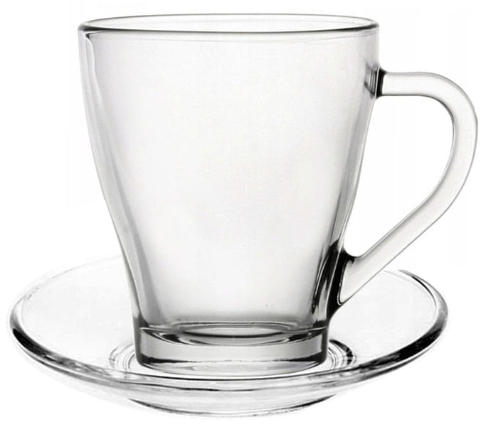 Szklanki kubki z uchem do kawy latte herbaty 220ml + spodki