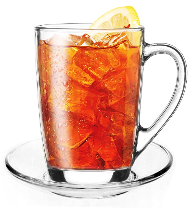 Komplet szklanki do kawy latte herbaty Ala 300ml + 6 spodków