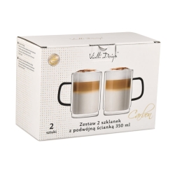 Kubki termiczne do kawy herbaty Vialli Design CARBON 350ml 2szt