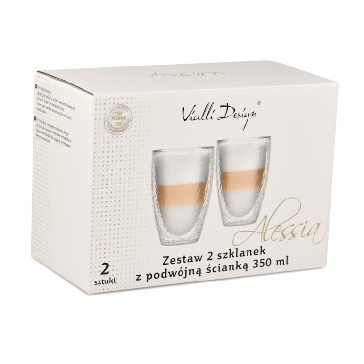 Kubki termiczne do kawy herbaty Vialli Design ALESSIA 350ml 2szt