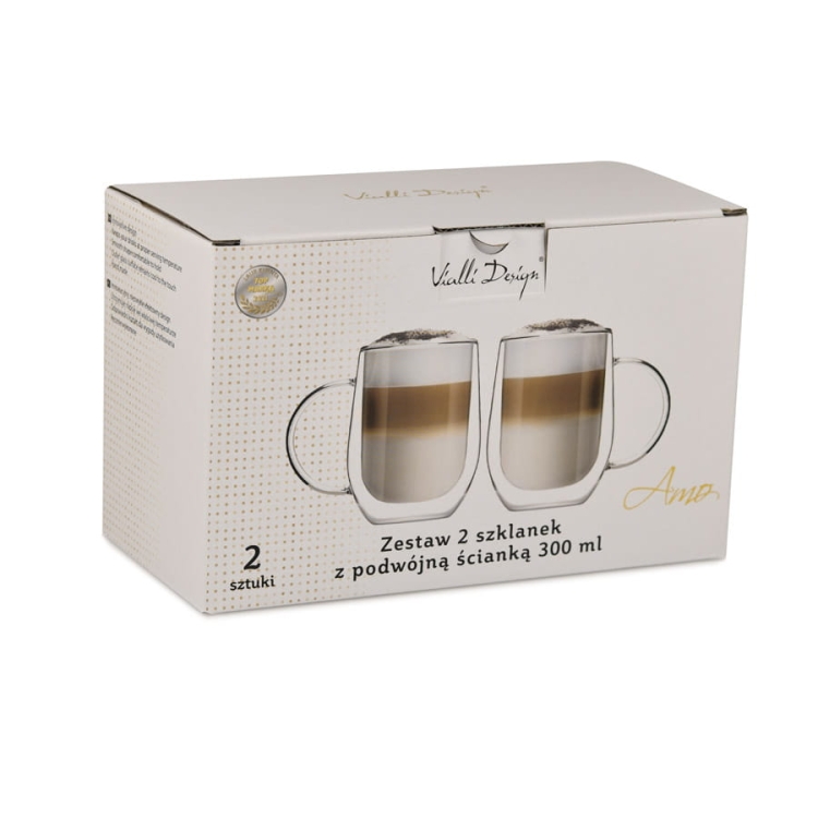 Kubki termiczne do kawy herbaty Vialli Design AMO 300ml 2szt