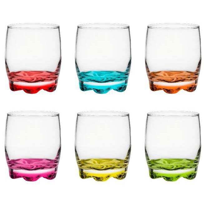 Kolorowe szklanki komplet 18 el szklanki i kieliszki 25+250+350 ml