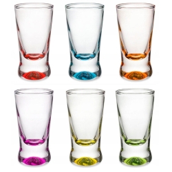 Kolorowe szklanki komplet 18 el szklanki i kieliszki 25+250+350 ml