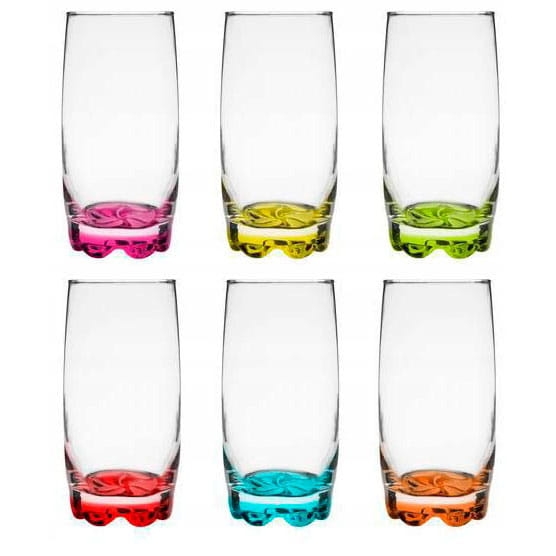 Kolorowe szklanki komplet 18 el szklanki i kieliszki 25+250+350 ml