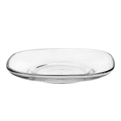 Spodek szklany kwadratowy pod szklanki, bulionówki 12,4cm