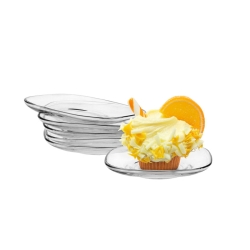 Spodek szklany kwadratowy pod szklanki, bulionówki 12,4cm