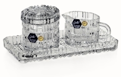 Kryształowy komplet śniadaniowy JULIA cukiernica dzbanek kryształ