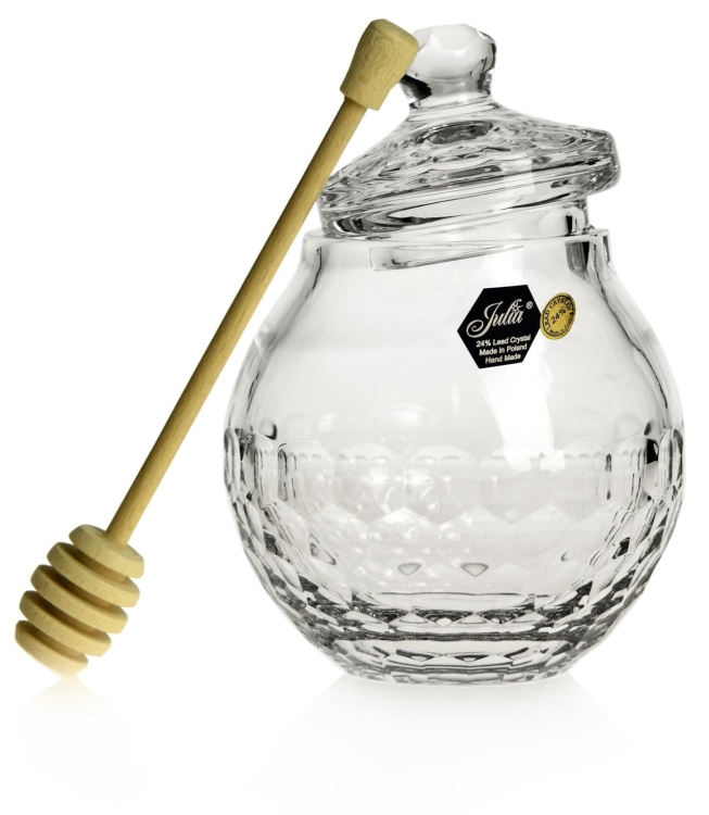 Piękny kryształowy pojemnik na miód JULIA Miodownica 400ml