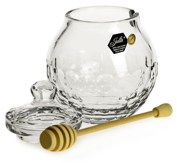 Piękny kryształowy pojemnik na miód JULIA Miodownica 400ml