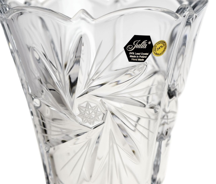 Piękny kryształowy Wazon na kwiaty JULIA Młynek 25cm