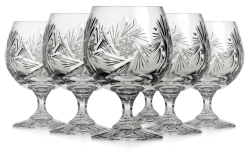 Piękne kryształowe kieliszki do koniaku JULIA Młynek 250ml 6szt