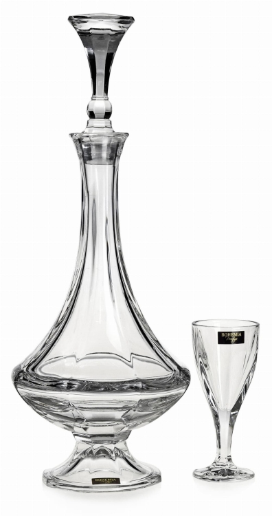 Ekskluzywny zestaw do wódki likieru Bohemia Queen 6+1