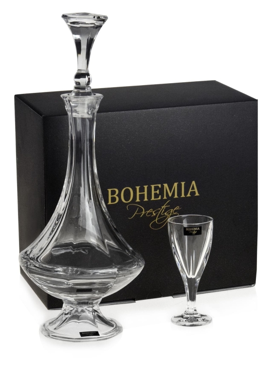 Ekskluzywny zestaw do wódki likieru Bohemia Queen 6+1