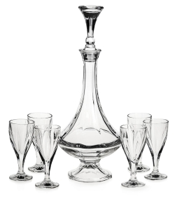 Ekskluzywny zestaw do wódki likieru Bohemia Queen 6+1