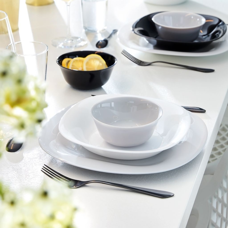 Komplet obiadowy Carine Luminarc biało-szary