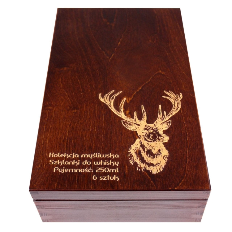 Szklanki do whisky "Myśliwskie" 250ml w skrzynce (5)