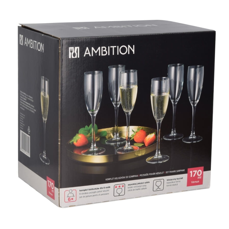 Kieliszki do szampana AMBITION Venus 170ml 6szt