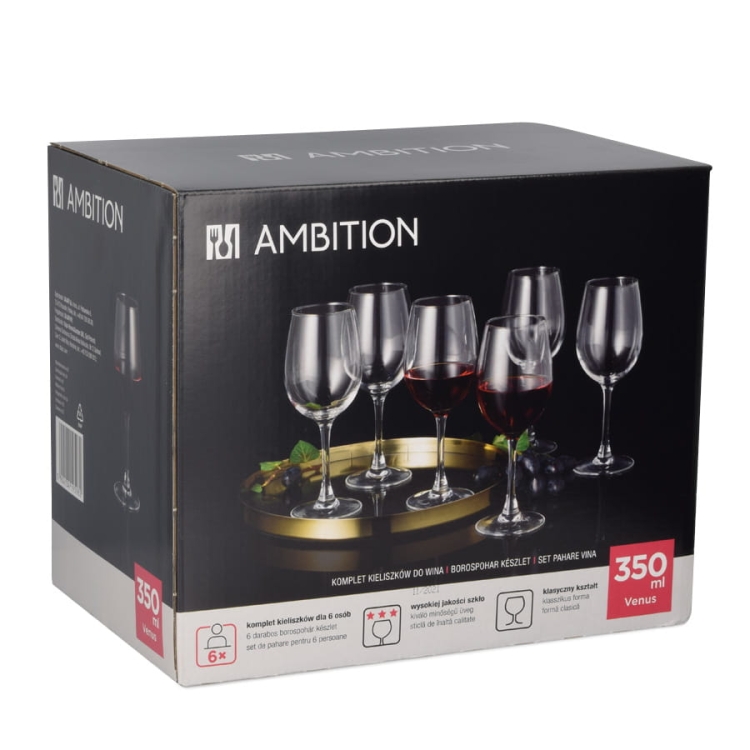 Kieliszki do wina czerwonego AMBITION Venus 350ml 6szt