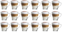 Szklanki kubki z uchem do kawy latte herbaty 220ml 18sztuk