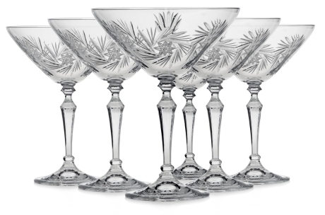 Przejdź do produktu Piękne kryształowe kieliszki do martini JULIA Młynek 175ml 6szt 