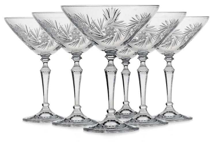 Piękne kryształowe kieliszki do martini JULIA Młynek 175ml 6szt