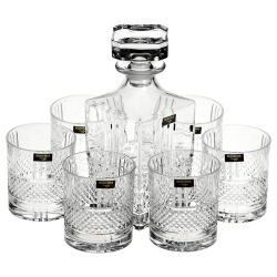 Kryształowy zestaw do whisky Bohemia Elegante 6+1