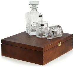 Kryształowy zestaw do whisky Bohemia ELEGANTE 6+1 w skrzynce z GRAWEREM