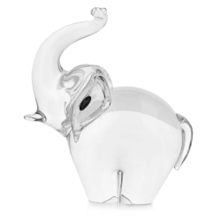 Duża figurka szklana - słoń z uniesioną trąbą 25cm
