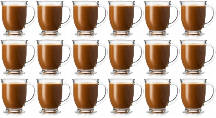 Szklanki do kawy herbaty XXL Kubas 400ml 18 sztuk