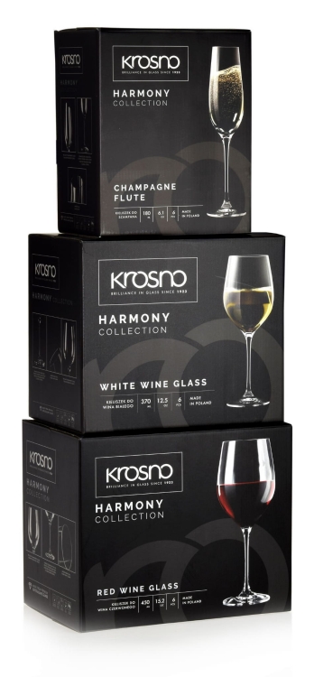 Komplet zestaw kieliszki do wina szampana KROSNO Harmony 18el
