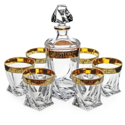 Komplet do whisky Bohemia Verso Gold | 6+1
