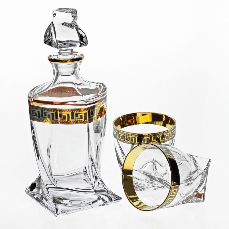 Komplet do whisky Bohemia Verso Gold | 6+1