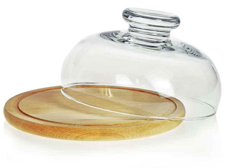 Deska talerz z kloszem EDWANEX 22cm na ser ciasto