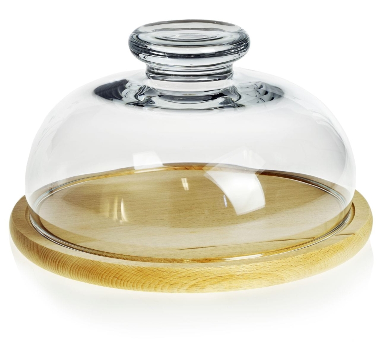 Deska talerz z kloszem EDWANEX 22cm na ser ciasto