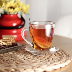 Szklanki kubki z uchem do kawy latte herbaty 220ml + spodki