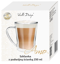 Szklanka termiczna kubek do kawy herbaty Vialli Design AMO 250ml 1szt