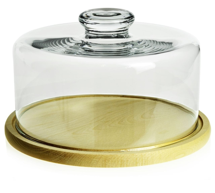 Deska talerz z kloszem EDWANEX 24cm na ser ciasto