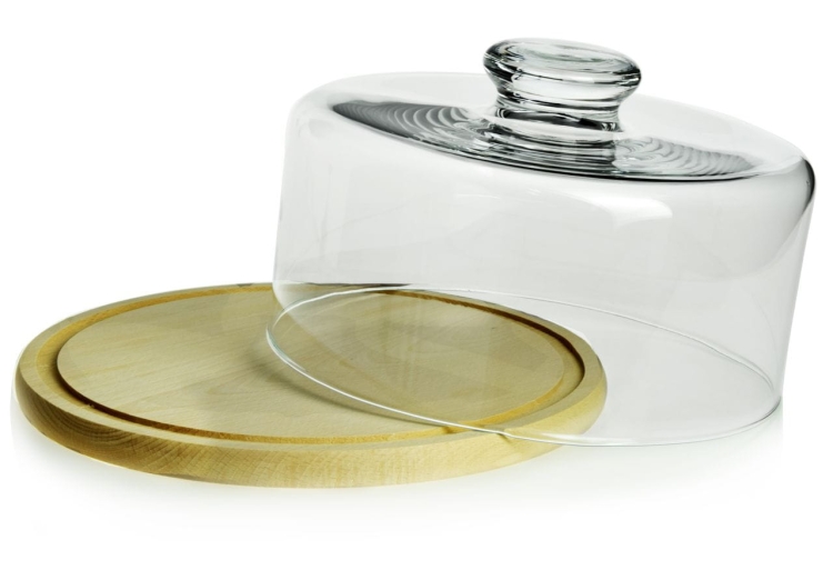 Deska talerz z kloszem EDWANEX 24cm na ser ciasto