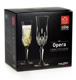 Kryształowe kieliszki do szampana RCR Opera 130ml