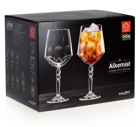 Przejdź do produktu Kryształowe kieliszki do wina drinków RCR Alkemist 670ml 